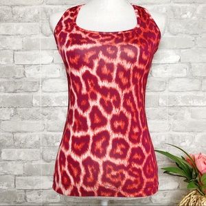 Just Cavalli Pink Cheetah Sleeveless Tank Top 💯 AUTHENTIC 40 Small